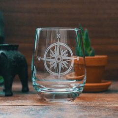 Compass Glassware Set of Six - Four Styles - Our Boat House