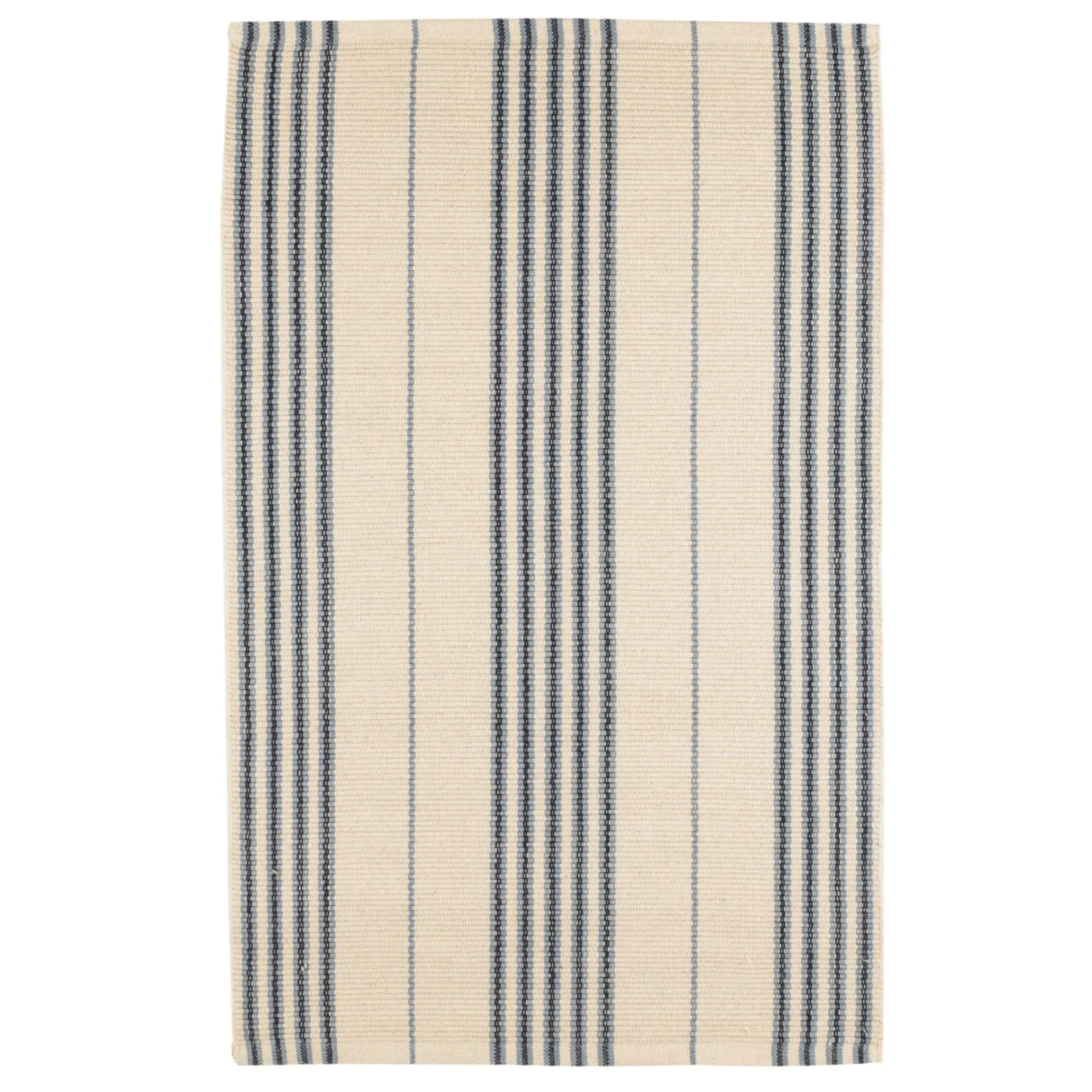 Conway Handwoven Cotton Rug - Blue & Ivory - Our Boat House
