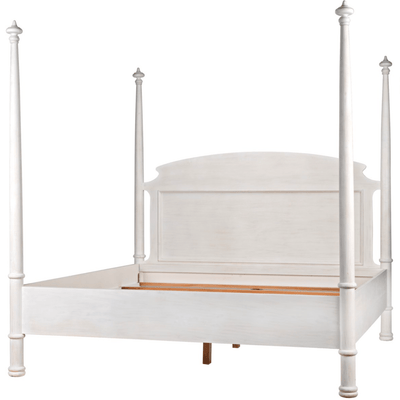 Cosmopolitan Four Poster White Wash Bed - Eastern King - Our Boat House