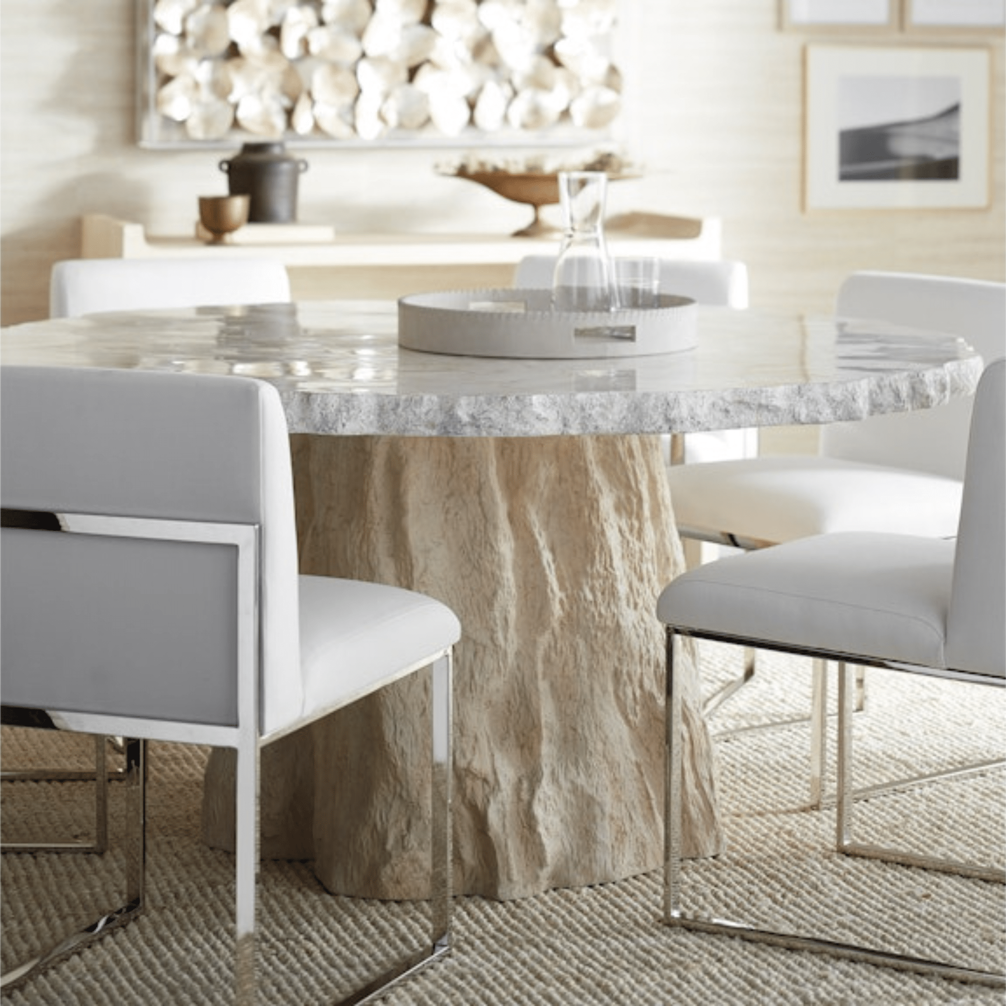 Cota Fossilized Clam Dining Table - Our Boat House