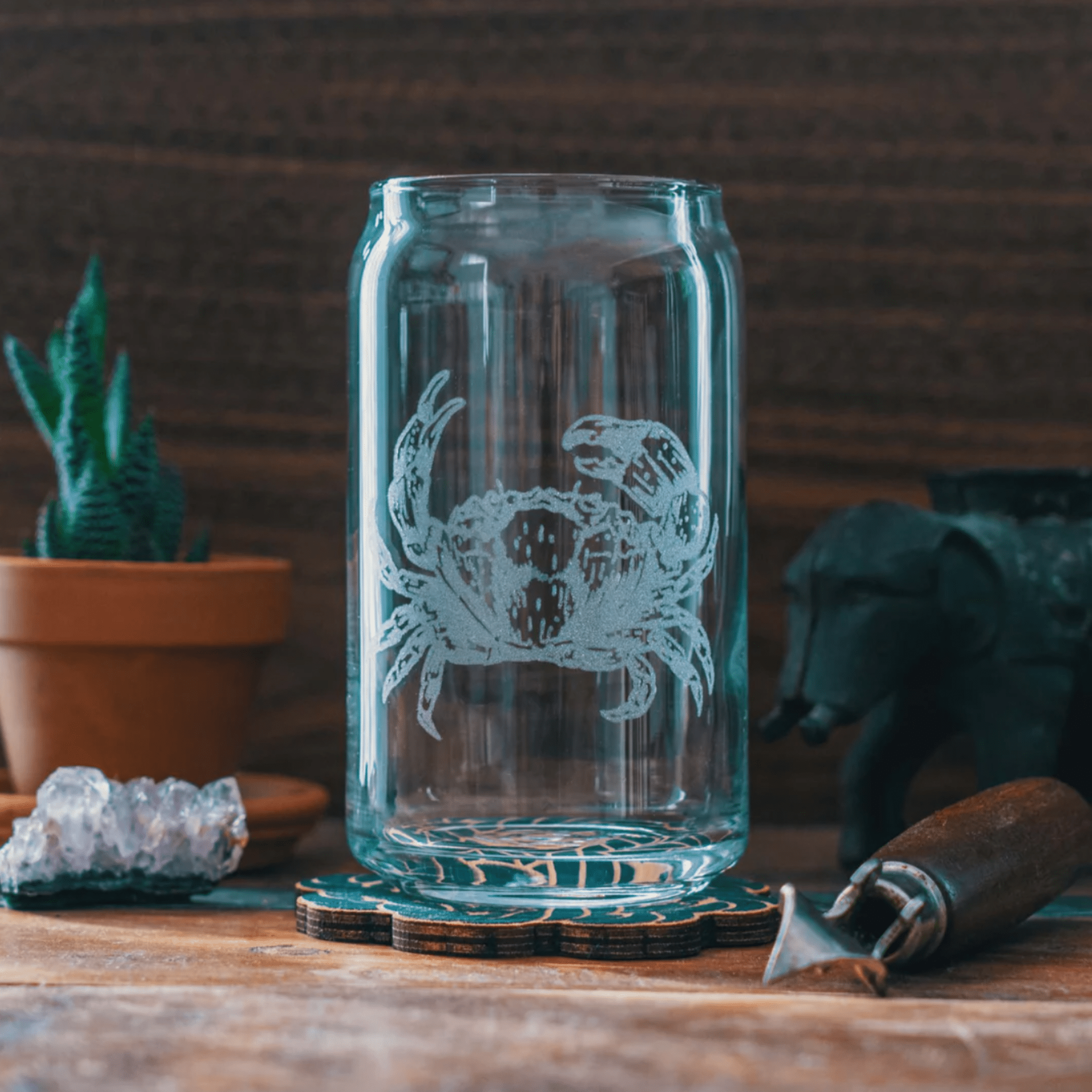 Crab Glassware Set of Six - Four Styles - Our Boat House