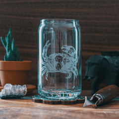 Crab Glassware Set of Six - Four Styles - Our Boat House