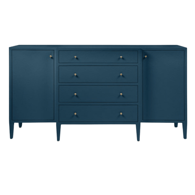 Crane Beach Raffia Deep Drawer Buffet - Navy Blue. Two Sizes - Our Boat House