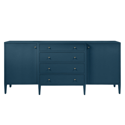 Crane Beach Raffia Deep Drawer Buffet - Navy Blue. Two Sizes - Our Boat House