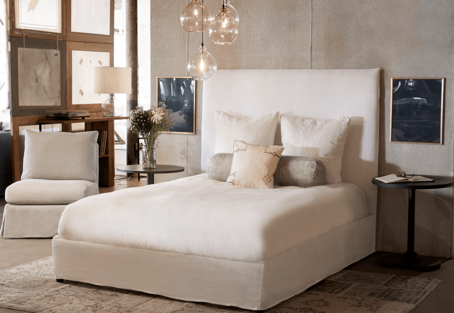 Croatia Slipcovered Tall Bed - CA King - Our Boat House