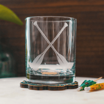 Crossed Paddles Glassware Set of Six - Four Styles - Our Boat House