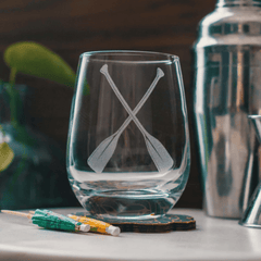 Crossed Paddles Glassware Set of Six - Four Styles - Our Boat House