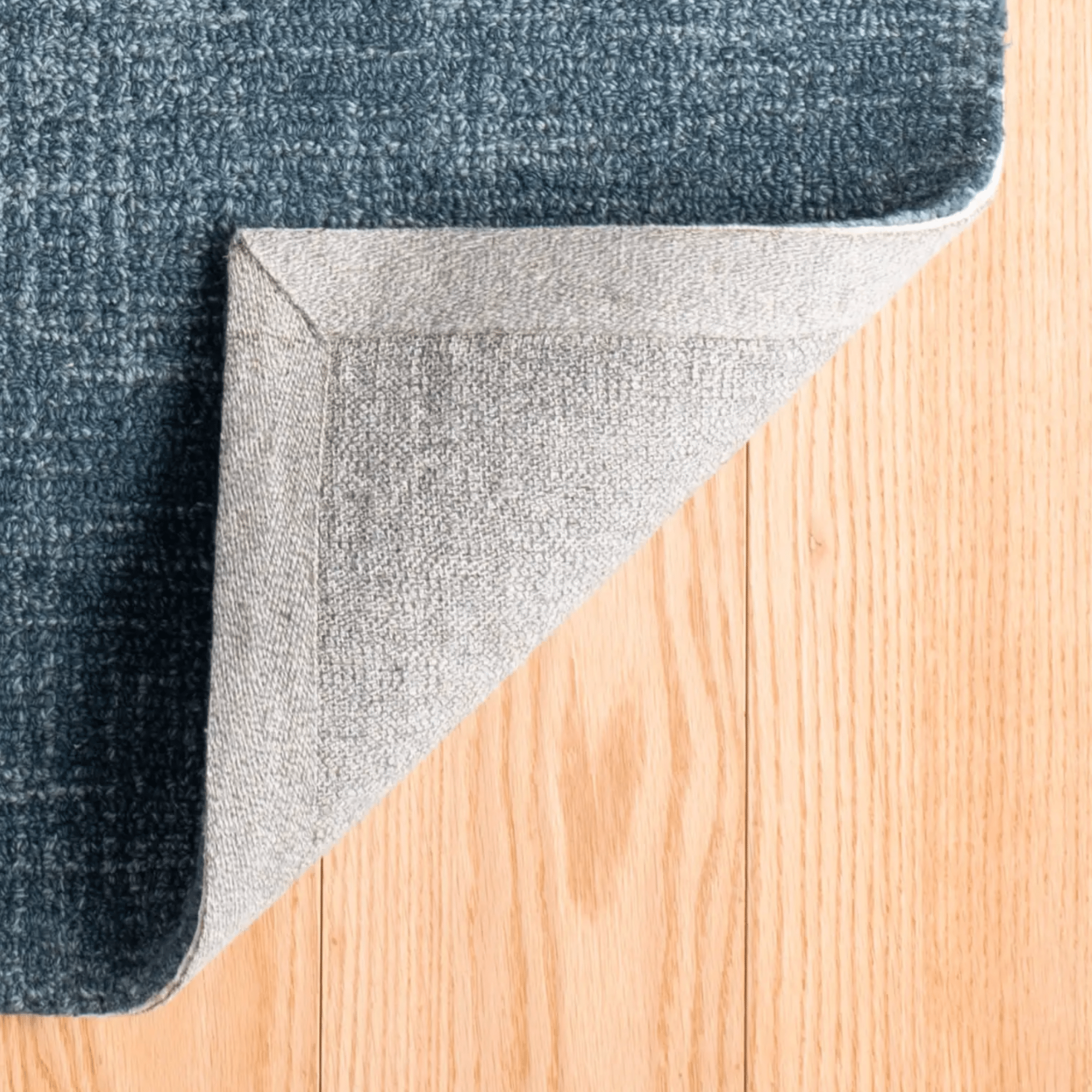Crosshatch Hand Micro Hooked Wool Rug - Denim - Our Boat House