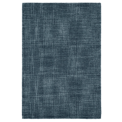 Crosshatch Hand Micro Hooked Wool Rug - Denim - Our Boat House