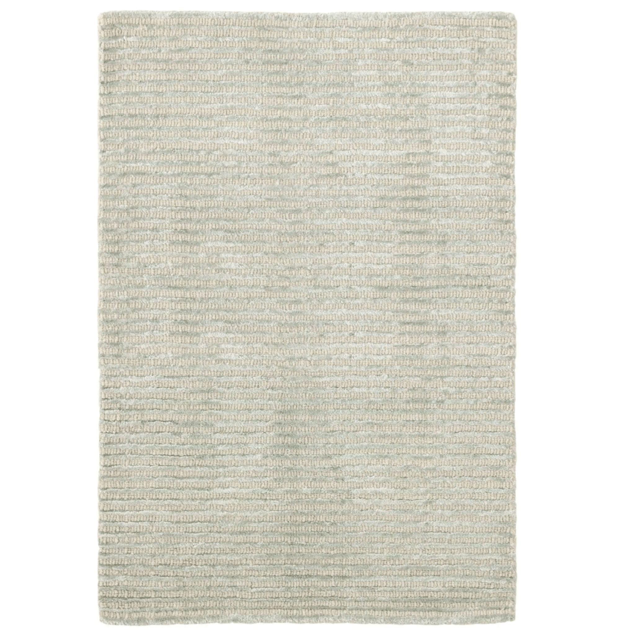 Cut Stripe Hand Knotted Viscose/Wool Rug - Ocean - Our Boat House