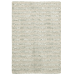 Cut Stripe Hand Knotted Viscose/Wool Rug - Ocean - Our Boat House