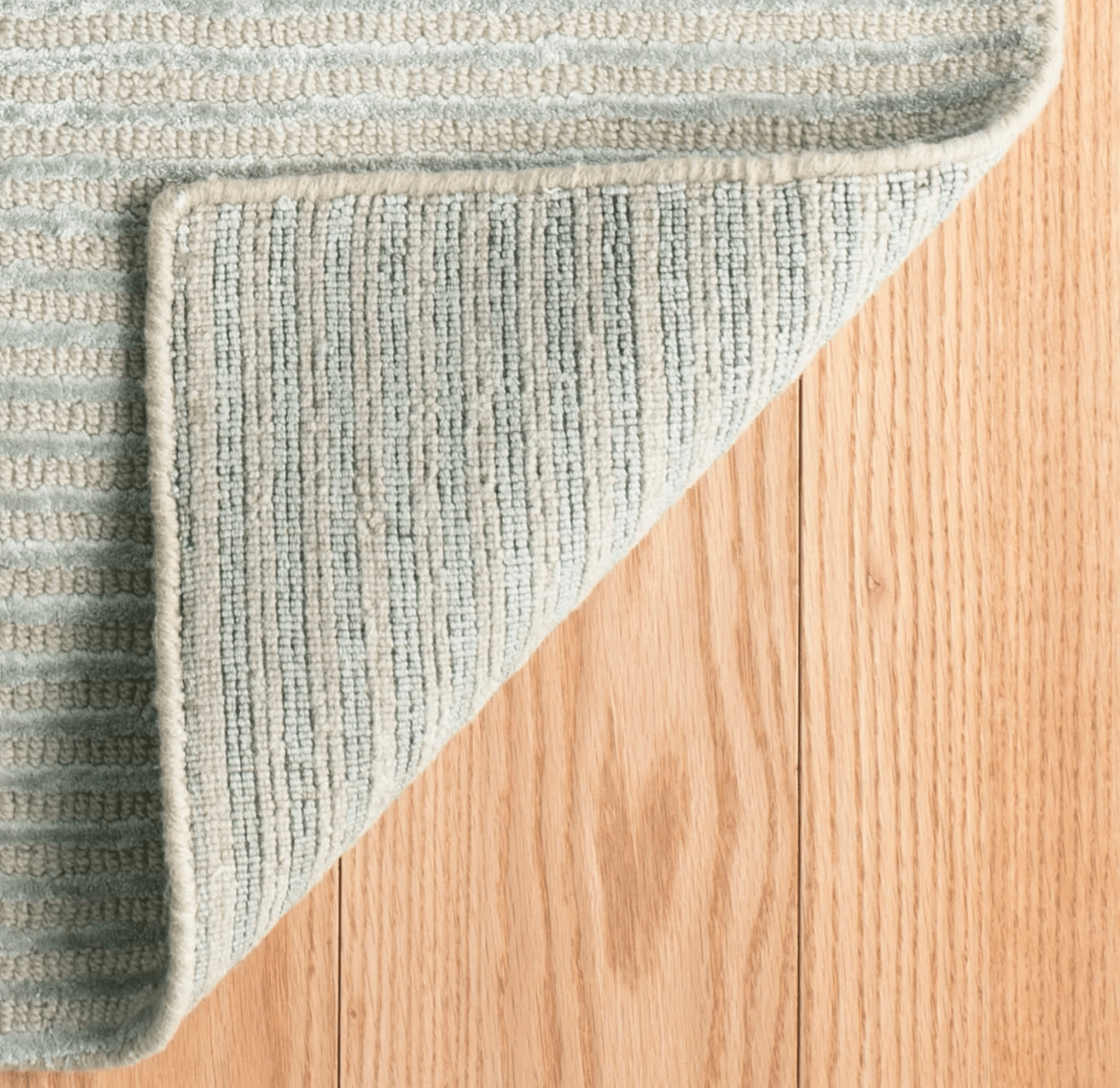 Cut Stripe Hand Knotted Viscose/Wool Rug - Ocean - Our Boat House