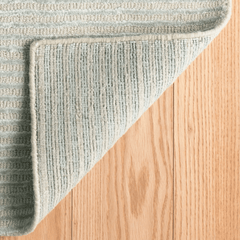 Cut Stripe Hand Knotted Viscose/Wool Rug - Ocean - Our Boat House