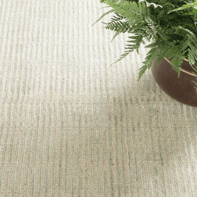 Cut Stripe Hand Knotted Viscose/Wool Rug - Ocean - Our Boat House