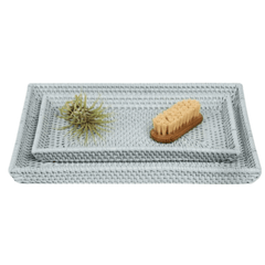 Dalton Bath Accessories - Light Gray Rattan - Our Boat House