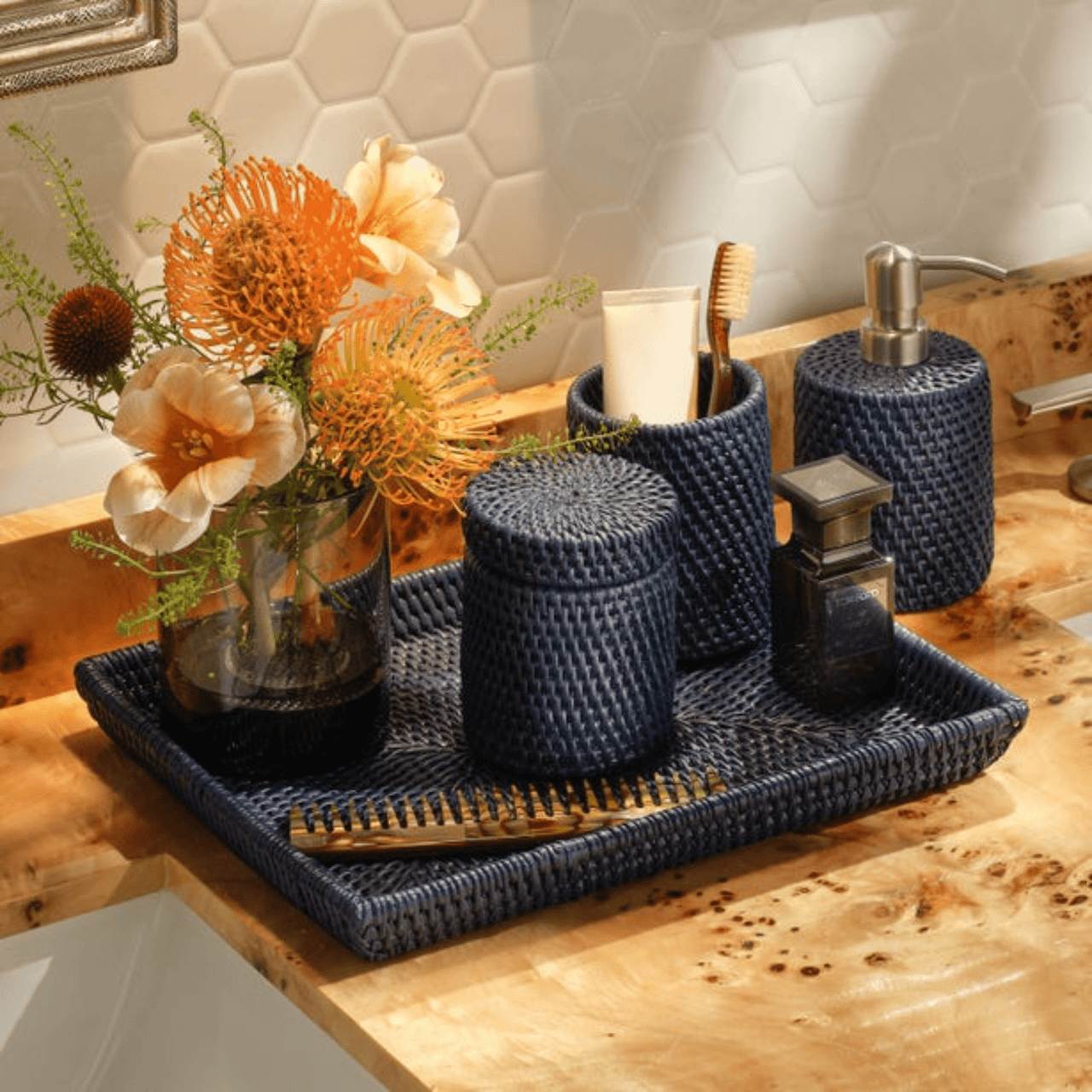 Dalton Bath Accessories - Navy - Our Boat House