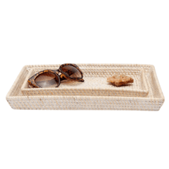 Dalton Bath Accessories - Whitewash Rattan - Our Boat House