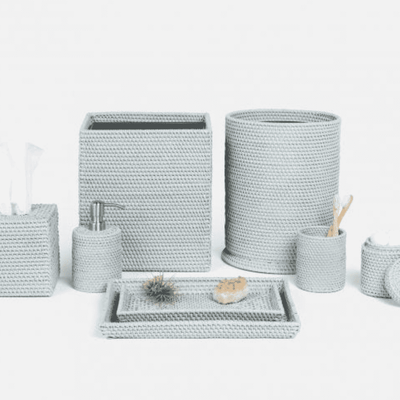 Dalton Bath Collection - Light Gray Rattan - Our Boat House