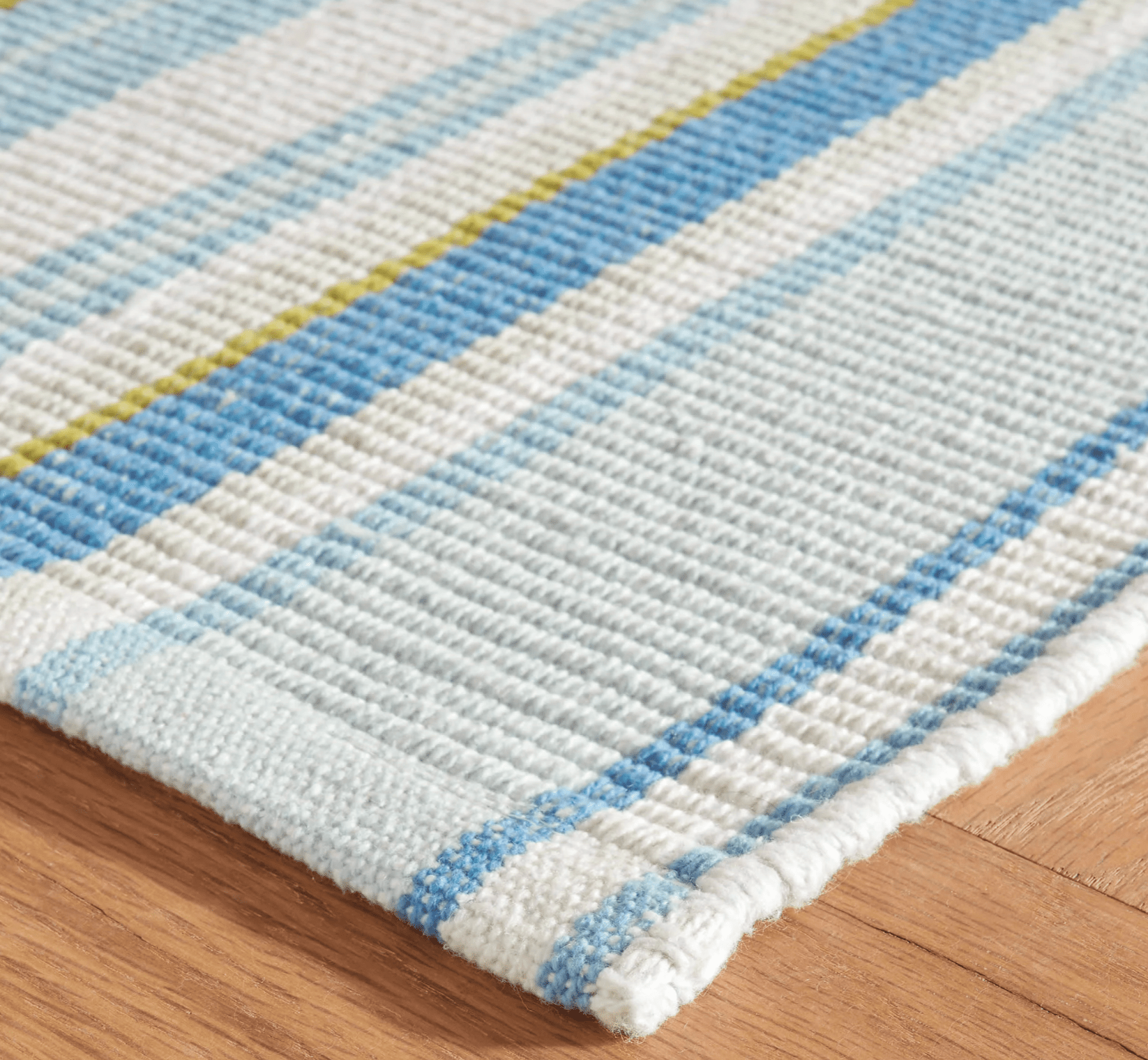 Daphne Stripe Handwoven Cotton Rug - French Blue - Our Boat House