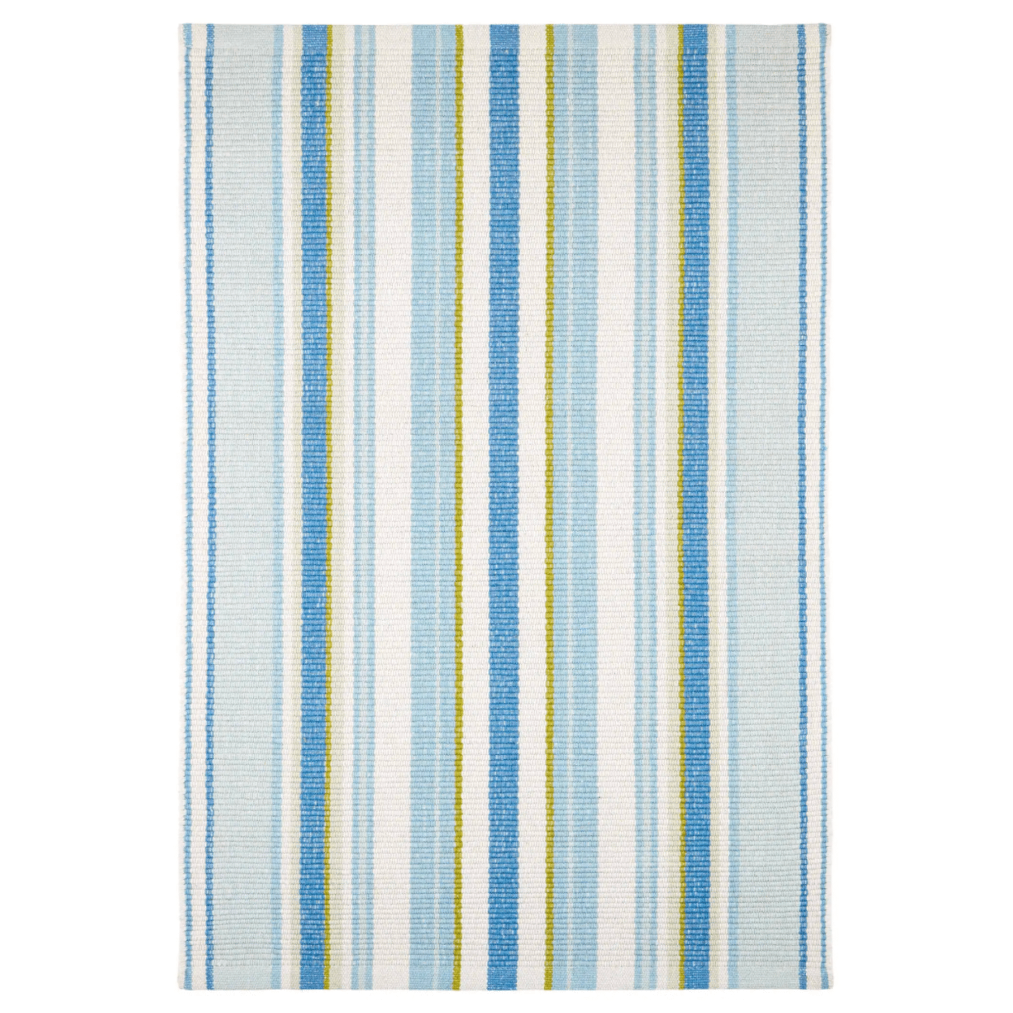 Daphne Stripe Handwoven Cotton Rug - French Blue - Our Boat House