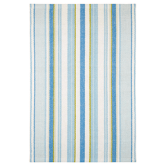 Daphne Stripe Handwoven Cotton Rug - French Blue - Our Boat House