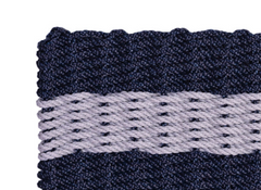 Rope Doormat - Dark Navy & Gray Shoreline Stripe