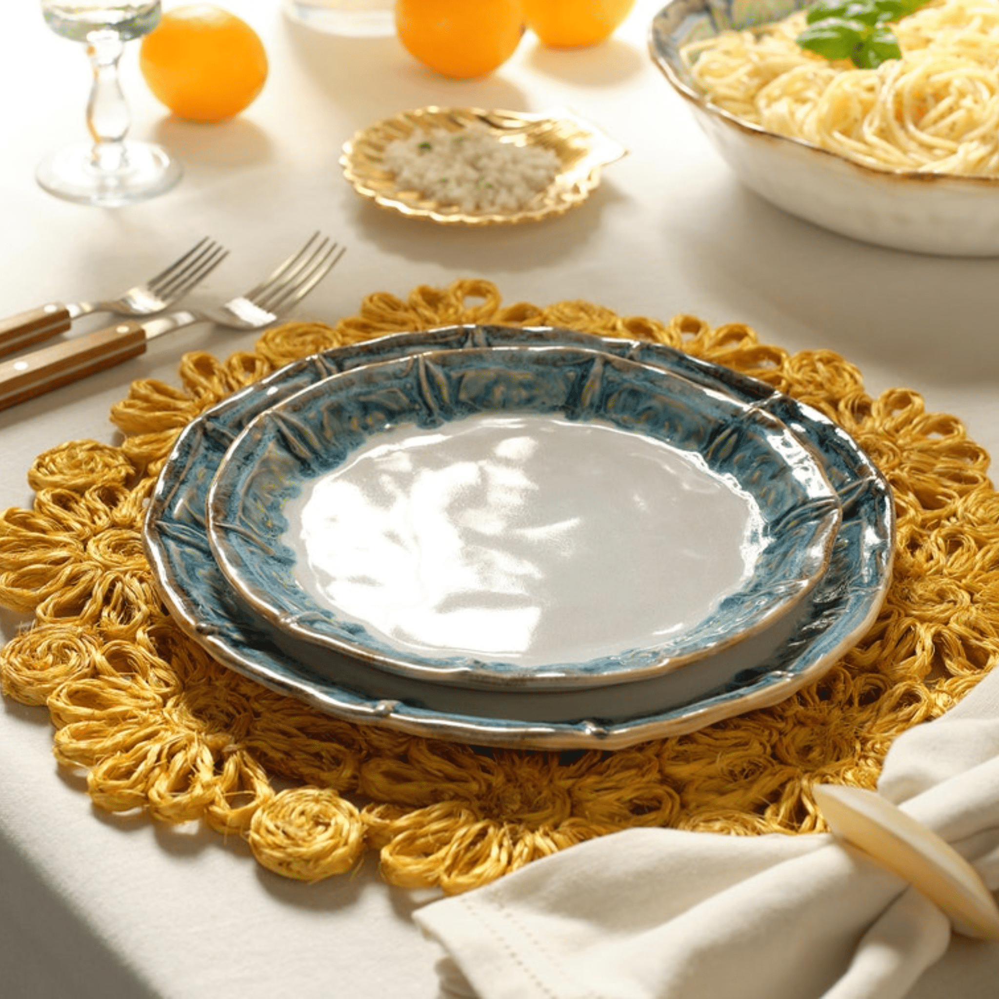 Delara Light Azure Dinnerware Collection - coastal inspired home furnishing lifestyle