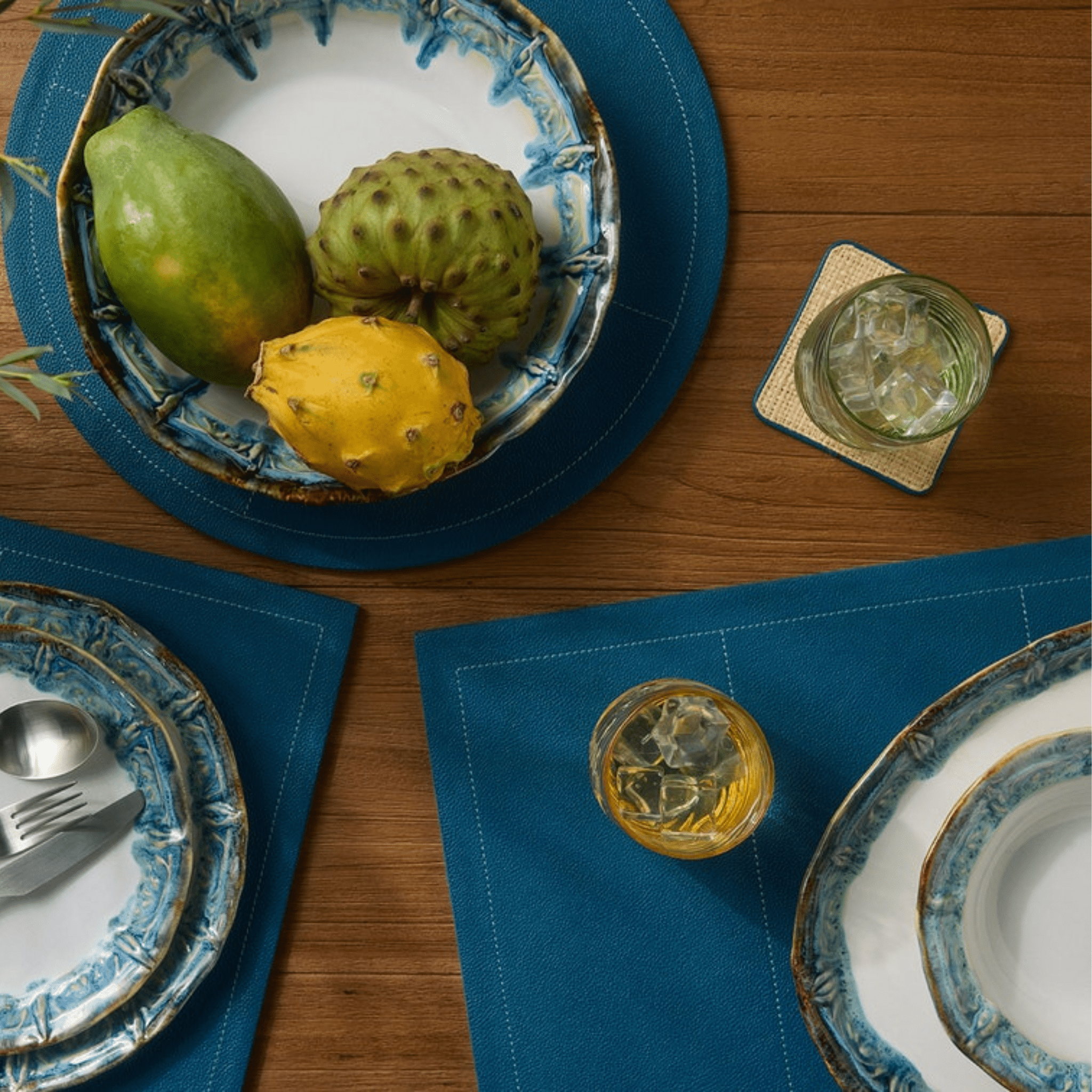 Delara Light Azure Serving Platter Set - Our Boat House