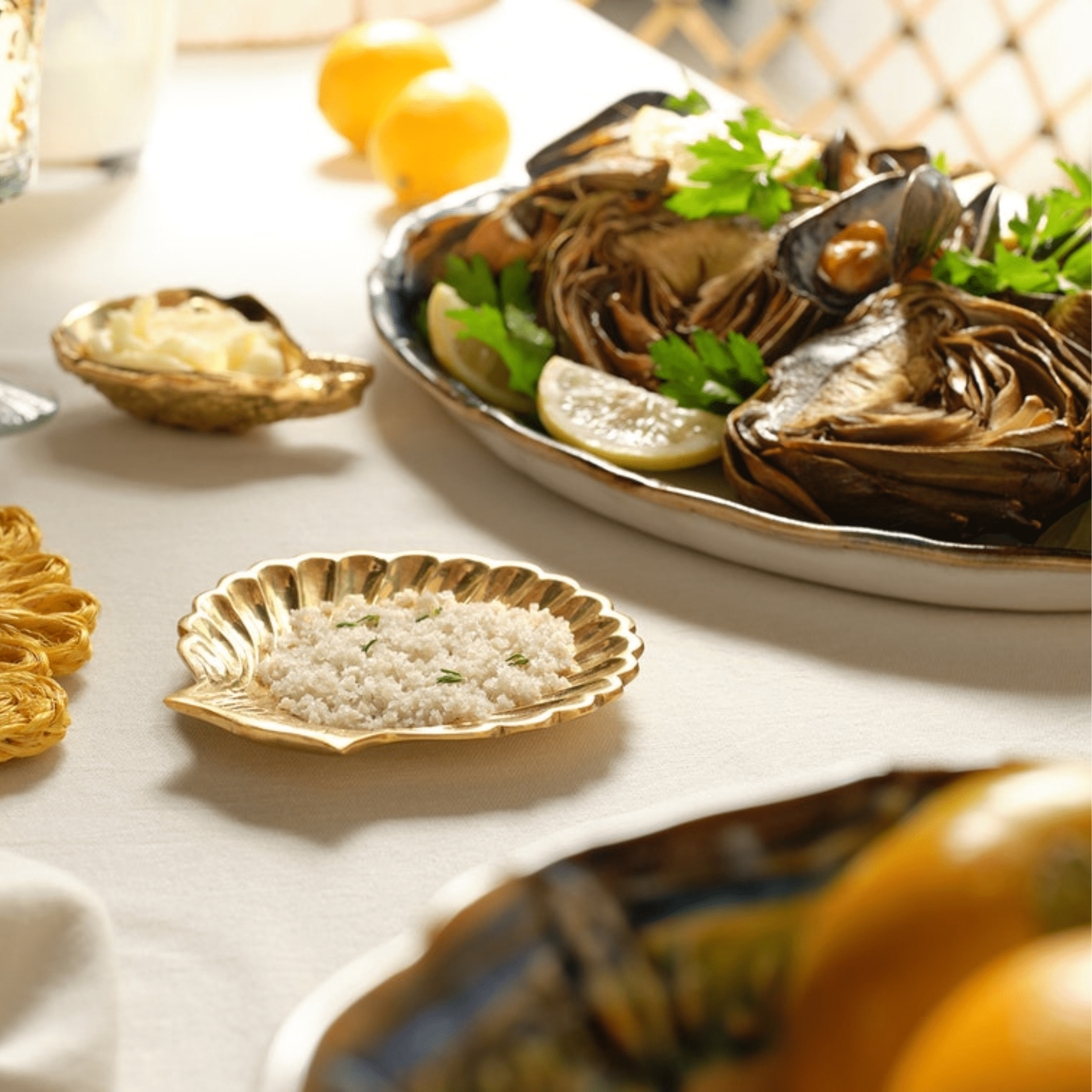 Delara Light Azure Serving Platter Set - Our Boat House