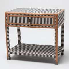 Denby Striped Canvas Night Table - Two Sizes - Our Boat House