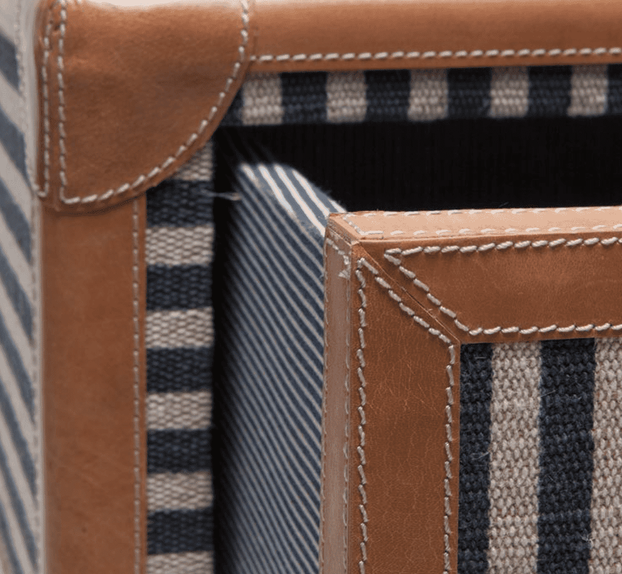 Denby Striped Canvas Night Table - Two Sizes - Our Boat House