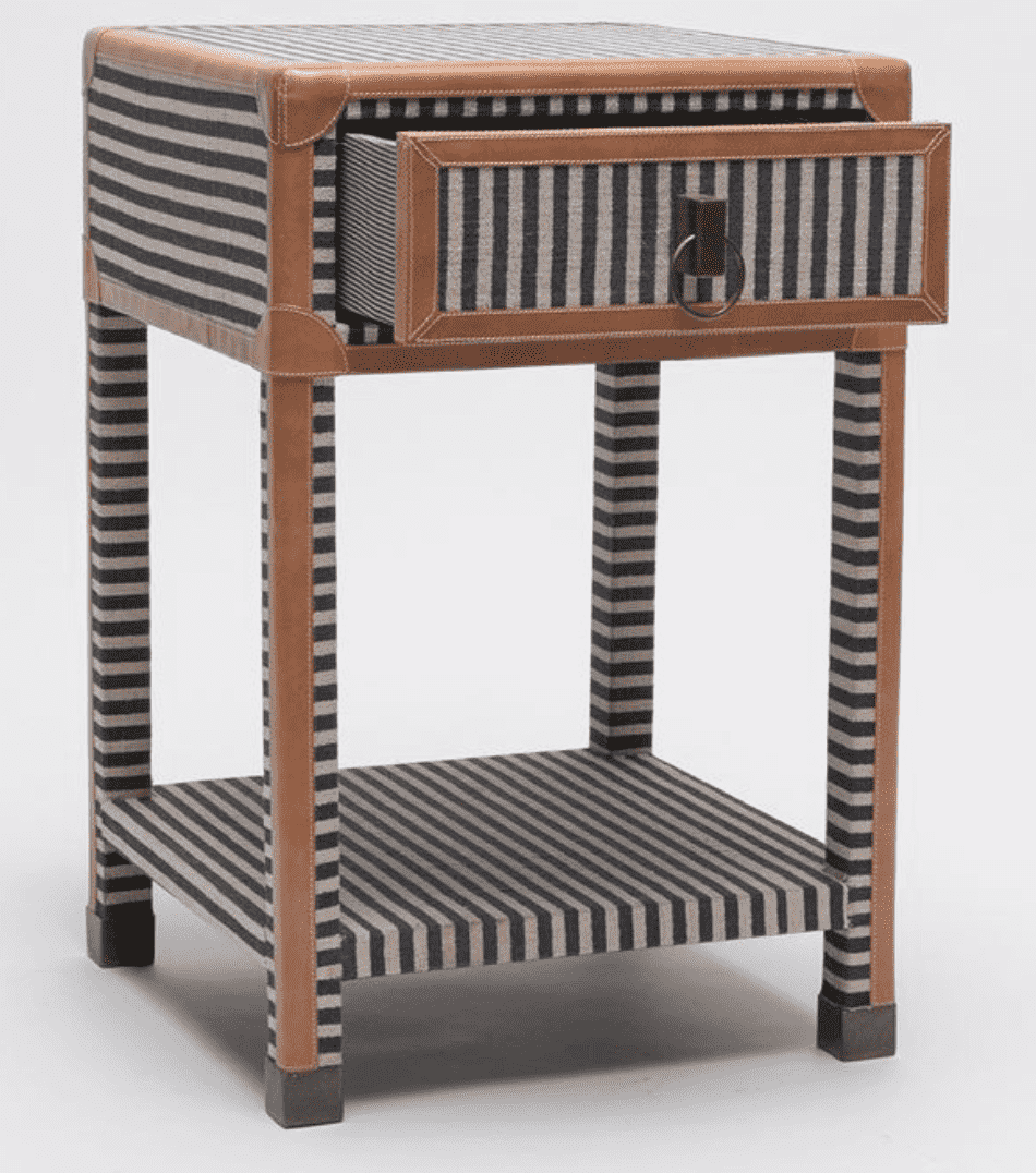 Denby Striped Canvas Night Table - Two Sizes - Our Boat House