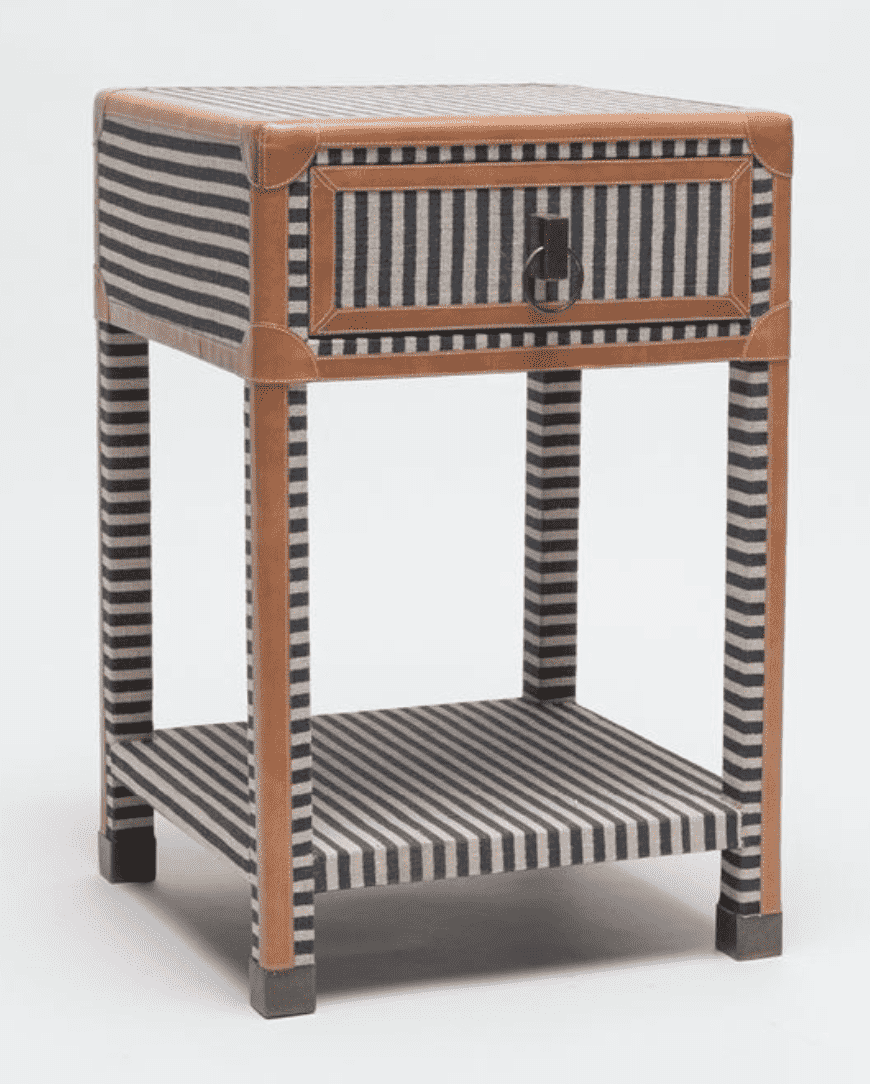 Denby Striped Canvas Night Table - Two Sizes - Our Boat House