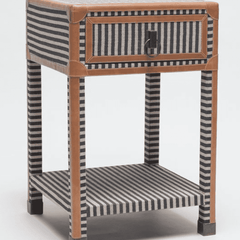 Denby Striped Canvas Night Table - Two Sizes - Our Boat House