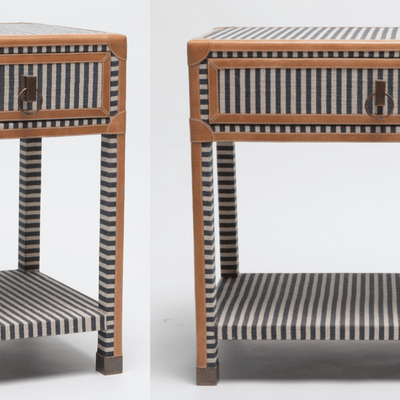 Denby Striped Canvas Night Table - Two Sizes - Our Boat House