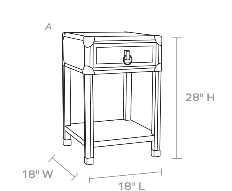 Denby Striped Canvas Night Table - Two Sizes - Our Boat House