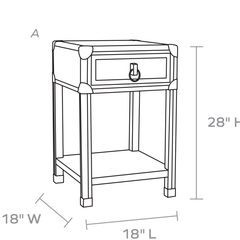 Denby Striped Canvas Night Table - Two Sizes - Our Boat House