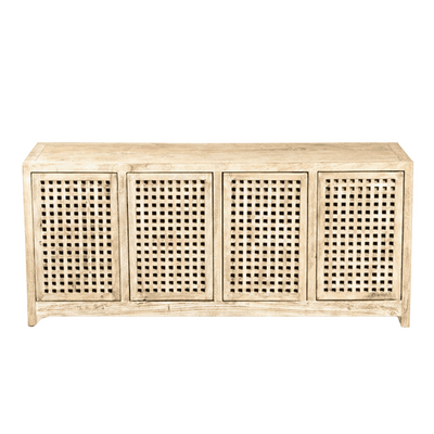 Denby Driftwood Lattice Sideboard - Whitewash