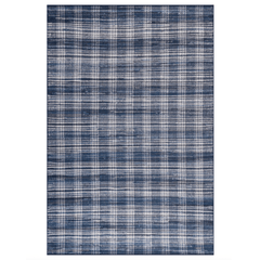 Denim Plaid Machine Washable Rug - Our Boat House