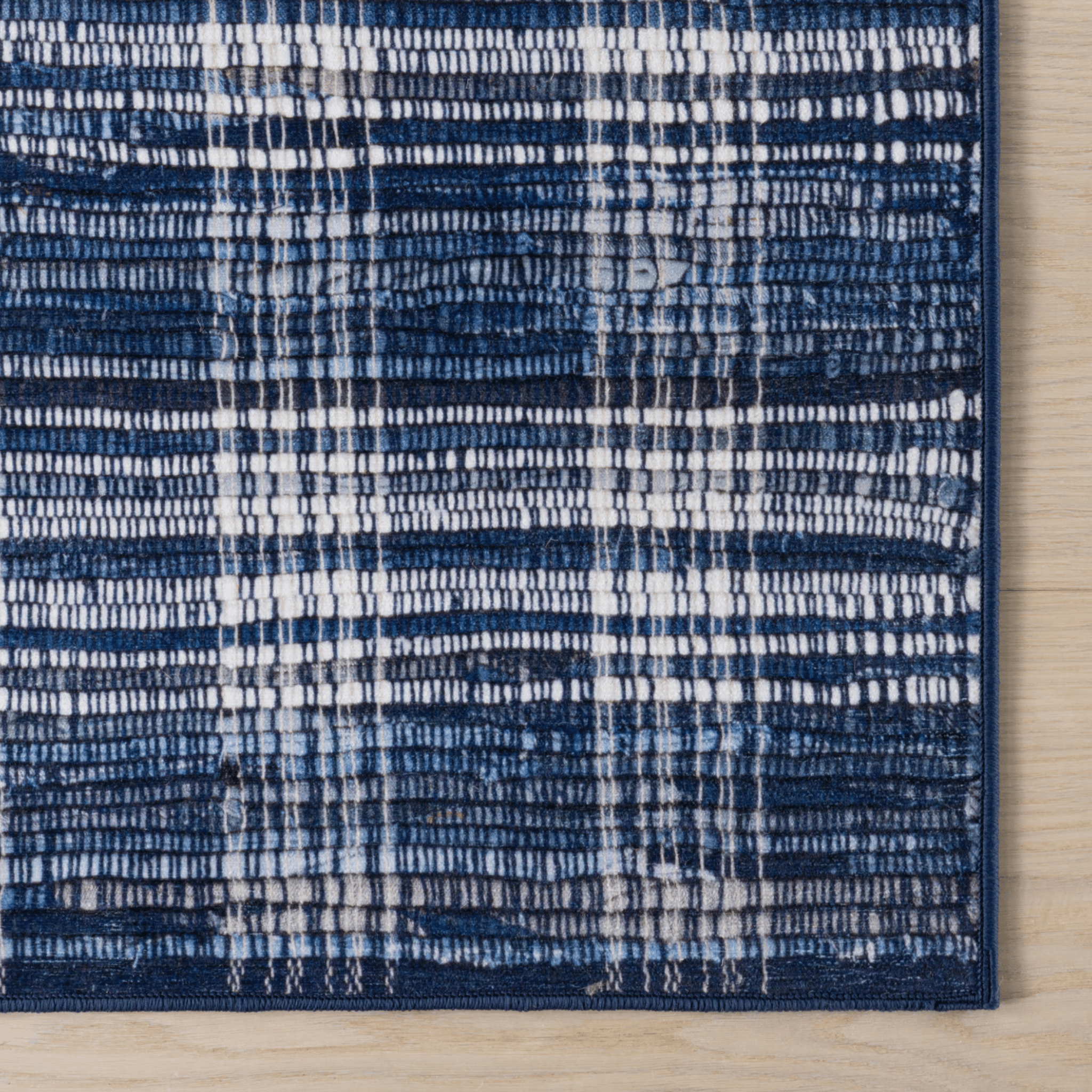 Denim Plaid Machine Washable Rug - Our Boat House