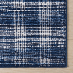 Denim Plaid Machine Washable Rug - Our Boat House