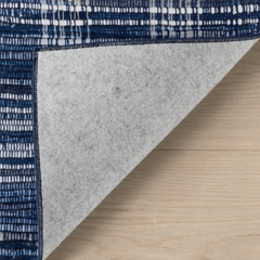 Denim Plaid Machine Washable Rug - Our Boat House