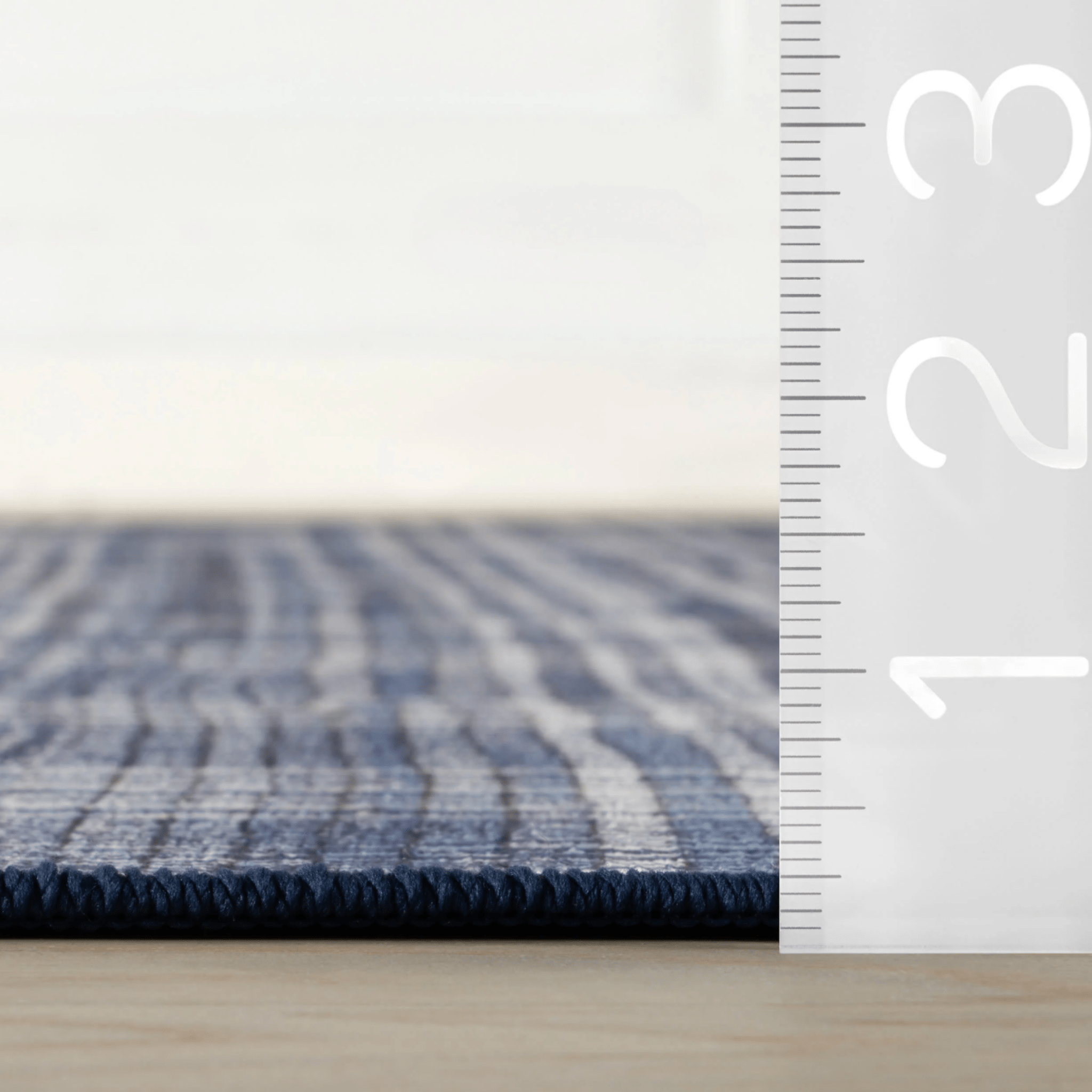 Denim Plaid Machine Washable Rug - Our Boat House