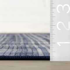 Denim Plaid Machine Washable Rug - Our Boat House
