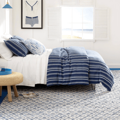 Denim Rag Diamond Ivory Woven Rug - Our Boat House