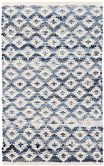Denim Rag Diamond Ivory Woven Rug - Our Boat House