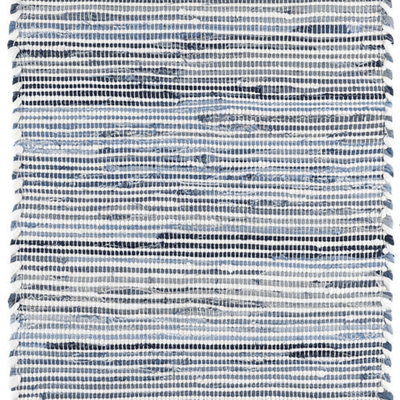 Denim Rag Ribbed Handwoven Cotton Rug - Our Boat House
