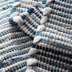 Denim Rag Ribbed Handwoven Cotton Rug - Denim Blue - Our Boat House