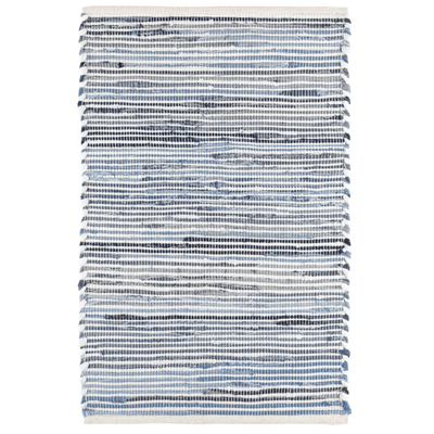 Denim Rag Ribbed Handwoven Cotton Rug - Denim Blue - Our Boat House