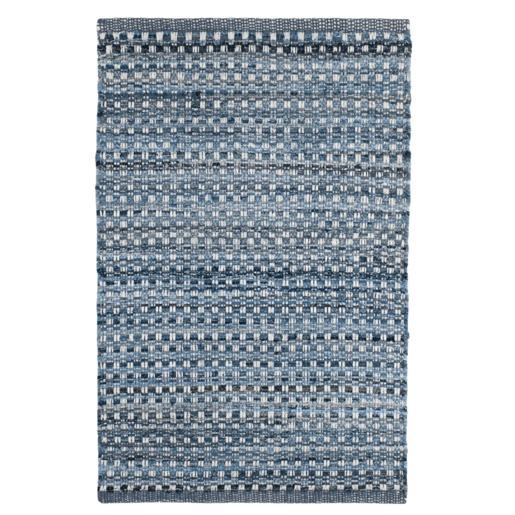 Denim Stone Handwoven Cotton Rug - Blue - Our Boat House
